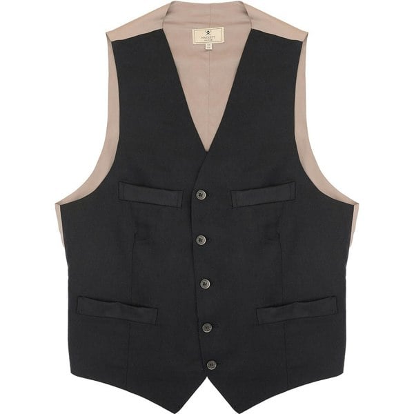 Hackett London Mens Plain Waistcoat OT in Black