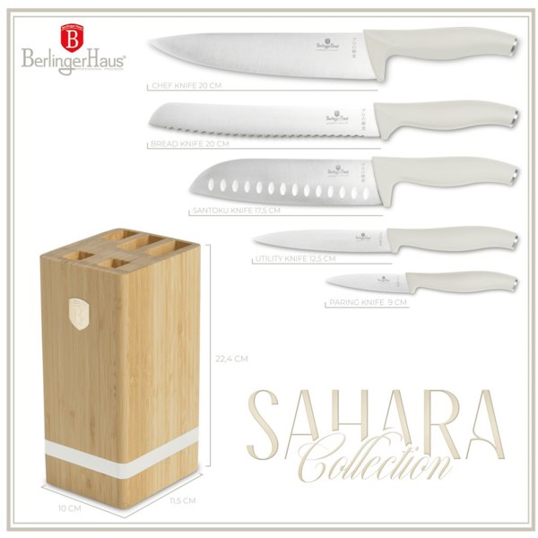 6 pcs knife set with BAMBOO stand Berlinger Haus BH2973