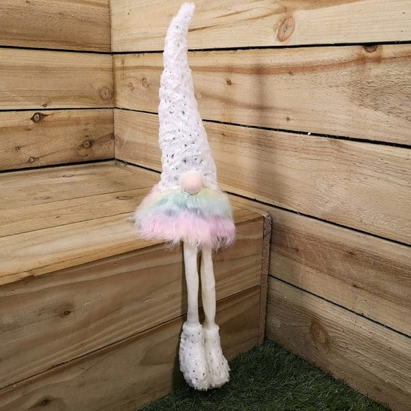 Samuel Alexander 70cm Festive Christmas Rainbow Haired Plush Gonk Dangly Legs & Starry Hat