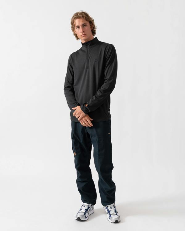 Fjallraven Abisko Day Hike Half Zip Mens Long Sleeve Top - Black 550