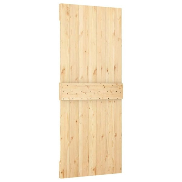 Berkfield Sliding Door with Hardware Set 85x210 cm Solid Wood Pine