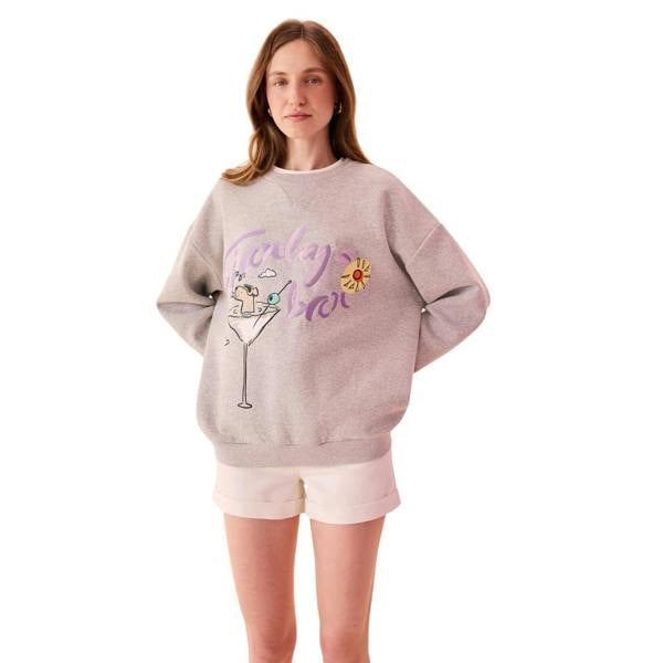 Cath Kidston Womens/Ladies Stanley Martini Glass Sweatshirt - Grey - 