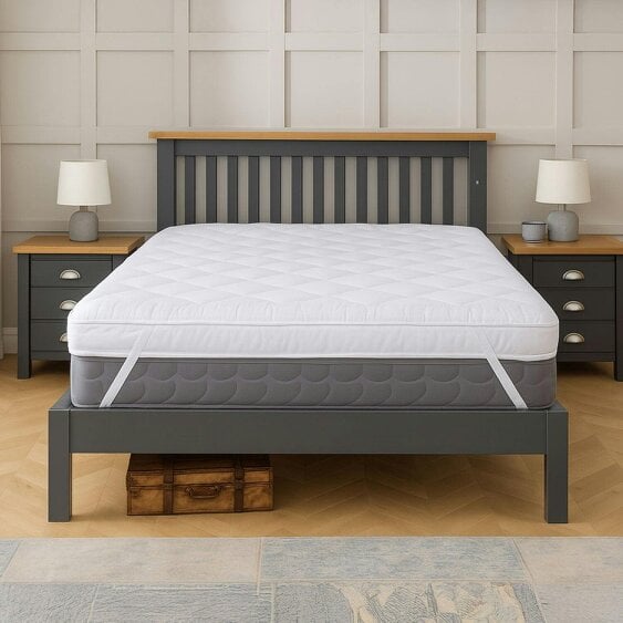 Neo Double Mattress Topper Soft Memory Foam Plush Bounce Fibre Breathable Diamond Quilted Fabric AntiSlip Corner Straps Secure Fit All Bed Sizes