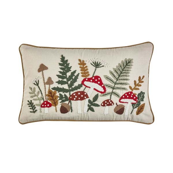 Catherine Lansfield Embroidery Woodland Cushion Natural