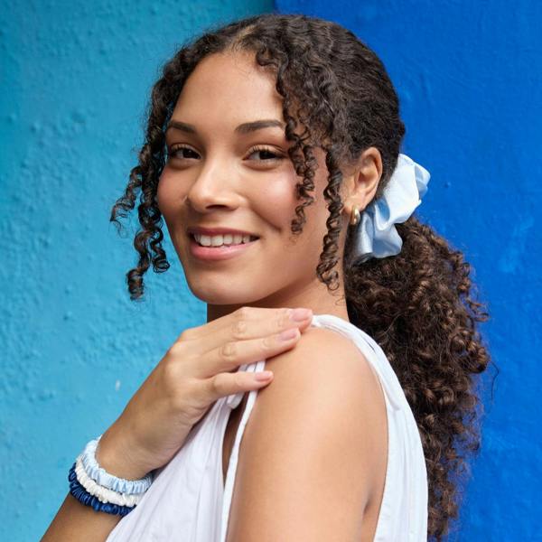 Silver Cloud Beauty Silver Cloud Satin+ Oversized Scrunchie Santorini Blue
