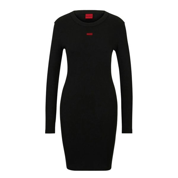Hugo Womens Nemalia Cotton Stretch Bodycon Dress - Black