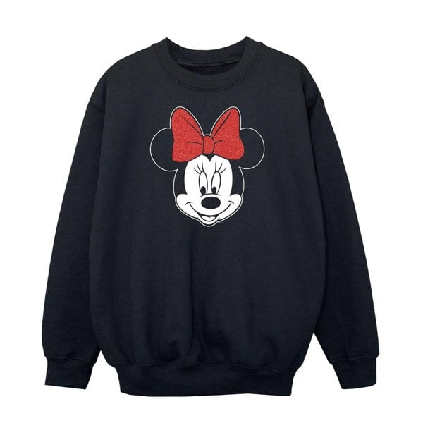 Disney Girls Minnie Mouse Head Sweatshirt - Black