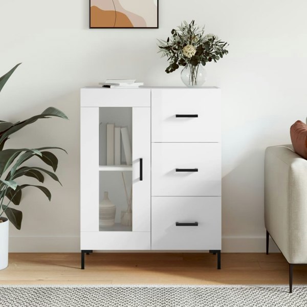 Berkfield Sideboard High Gloss White 69.5x34x90 cm Engineered Wood