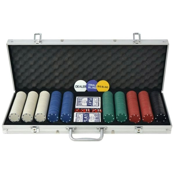Berkfield Poker Set with 500 Chips Aluminium