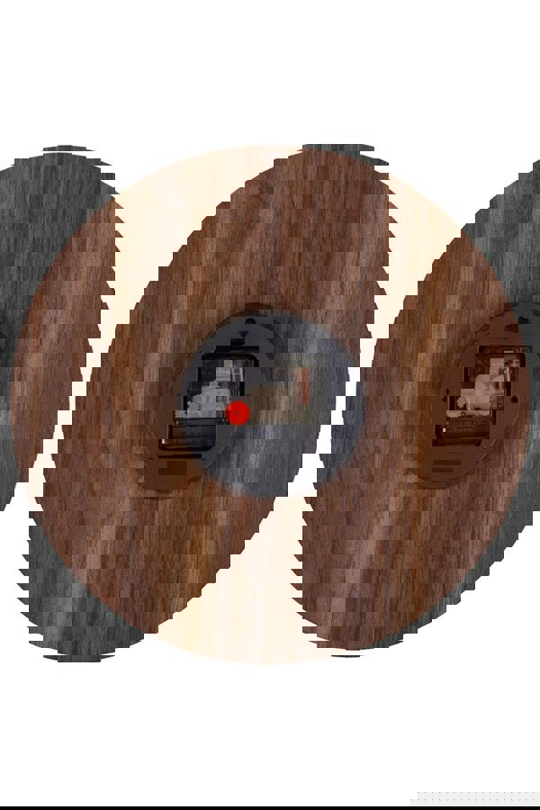 Living and Home 30cm Imitation Walnut Grain Luminous Arabic Numerals Wall Clock