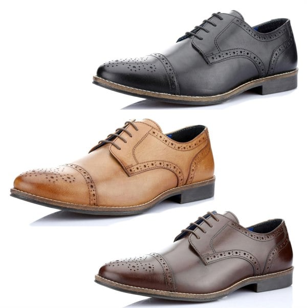 Thomas Crick Red Tape Crick Claydon Mens Leather Lace Up Brogue Formal Shoes