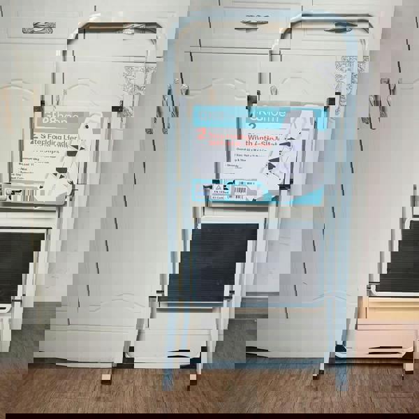 Gr8 Home 2 Step Ladder Folding Stool Non Slip Tread Heavy Duty Steel Foldable Home DIY