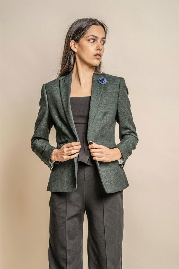 Caridi olive ladies blazer front