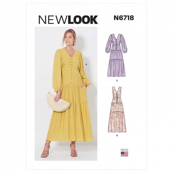 New Look Sewing Pattern 6718, Dresses for Women, A (8-10-12-14-16-18-20) - Intermediate