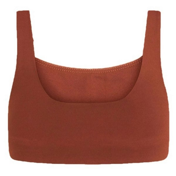 Girlfriend Collective Women's Tommy Cropped Square Neck Bra - Sedona