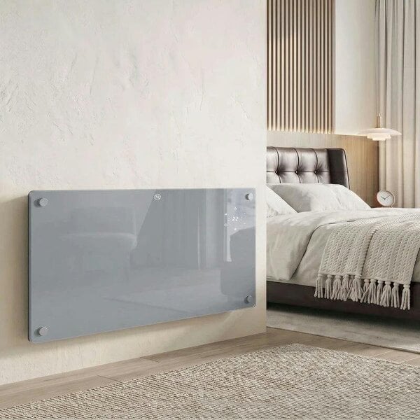 2000W Smart Panel Heater Wall Mounted & Freestanding, Electric Heater with Weekly Timer, Open Window & Anti-Frost, Grey - Grey