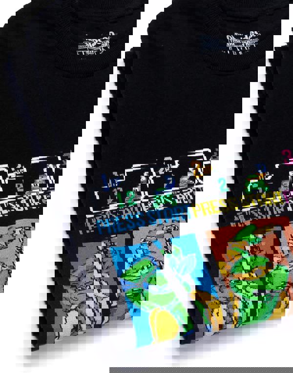 Teenage Mutant Ninja Turtles Mens Black Press Start Short Sleeved T-Shirt