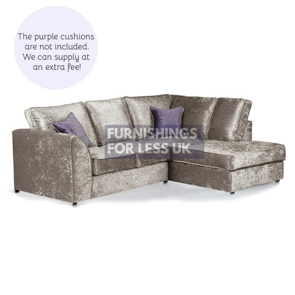 Furnishings For Less Crystal Crushed Velvet Full Back Corner Sofa