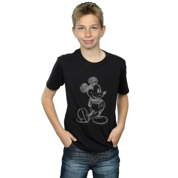 Disney Boys Mickey Mouse Sketch Kick T-Shirt - Black