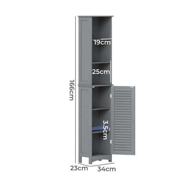 Levede Tall Bathroom Cabinet Slim Freestanding Bathroom Storage Cupboard Unit