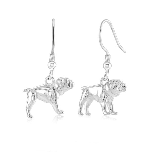 Mylee London English Bulldog Silver Earrings
