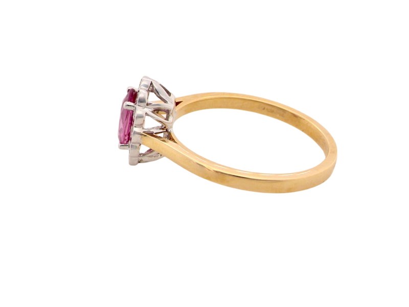 Vintage Tom A Pink Sapphire and Diamond cluster ring