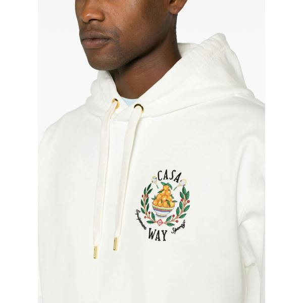 Casablanca Casa Way Bowl of Oranges Hoodie   in  White