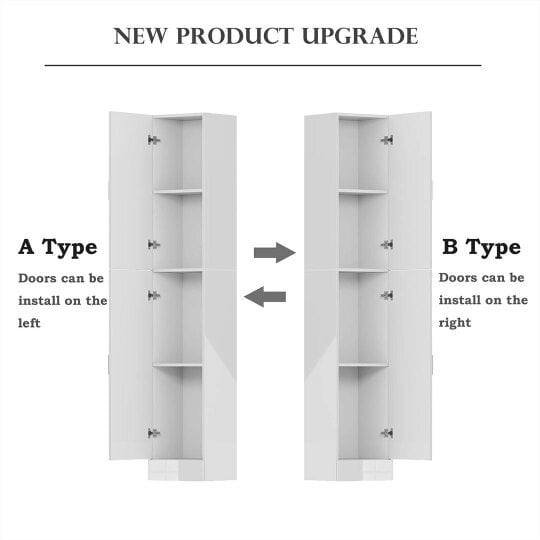 Havendro Bathroom High Tier Cabinet Storage Cupboard Tall Furniture