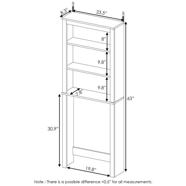 WALPLUS Indo Open Bath Cabinet, Espresso | High Quality Decorative Wall Design