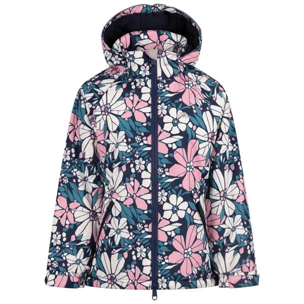 Trespass Girls Marla Flowers Waterproof Jacket - Sapphire Blue - 