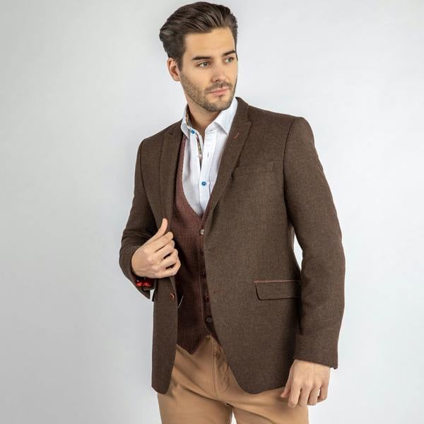 WOOL PICK-LAPPEL JACKET & WAISTCOAT COMBO - Premium Men's Patterned Shirt by Claudio Lugli | Bold Design, Tailored Fit, Best Printed Shirts