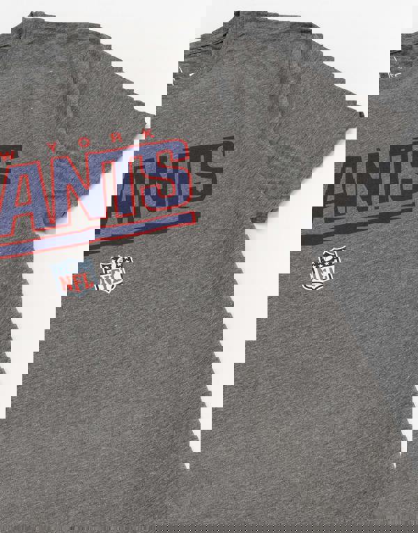 NFL Womens Grey New York Giants Logo Short Sleeved T-Shirt