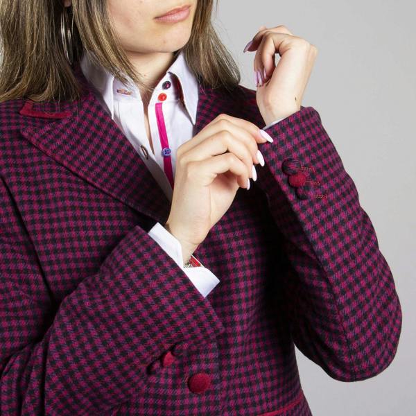 DOGTOOTH WOOL WOMENS JACKET - Premium Men's Patterned Shirt by Claudio Lugli | Bold Design, Tailored Fit, Best Printed Shirts