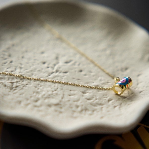 Spero London Enamel Mystic and Spiral Sterling Silver Necklace Layering Set