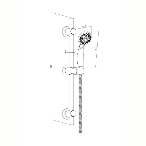 Flode Solna | RD Style 2 Funcs Conc Valve Shower Kit | Chrome