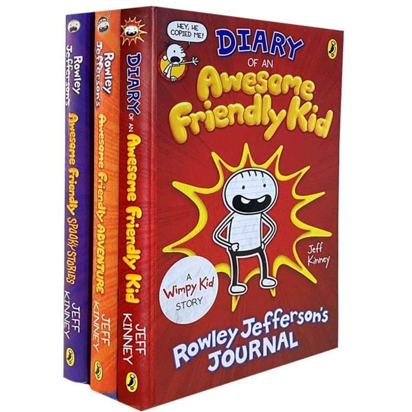 3 Book Set Diary of an Awesome Friendly Kid, Awesome Friendly Adventure, Awesome Friendly Spooky Stories