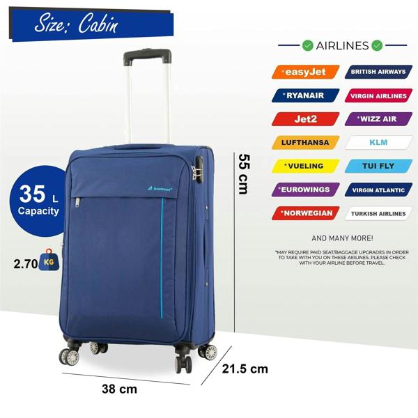 Snowball Lightweight Soft Casing Travel Luggage Suitcases