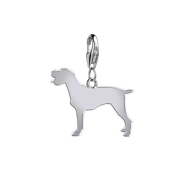 German Longhaired Pointer Silhouette Silver Charm - MYLEE London