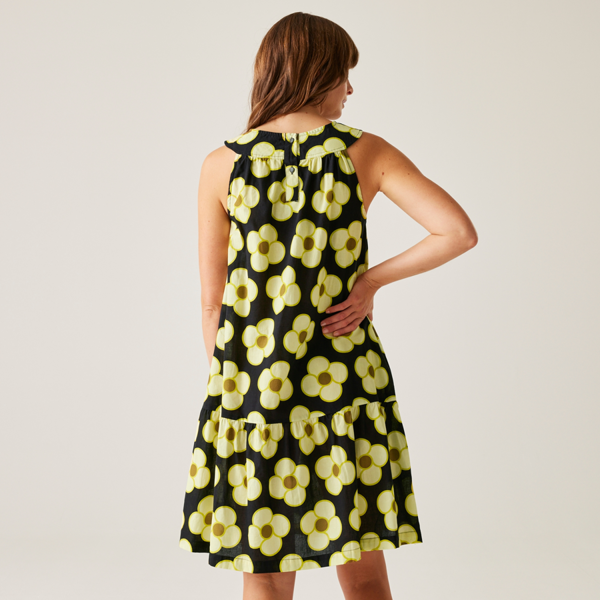 Regatta Women's Orla Kiely II Spinning Flower Sleeveless Summer Dress - Black