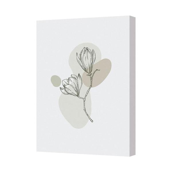 Benjamin Tate Design Minimalist Floral Canvas Art With Abstract Neutral Shapes