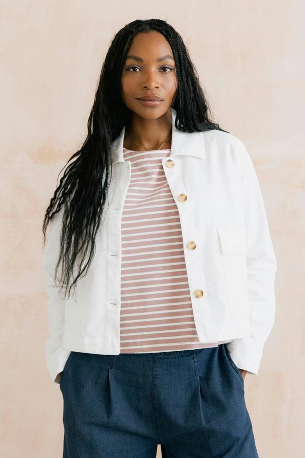 Lily & Me Effie Stretch Cotton Twill Jacket White