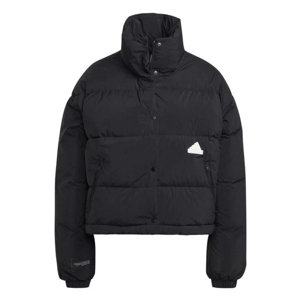 Adidas Womens/Ladies High-Neck Relaxed Fit Puffer Jacket - Black - 