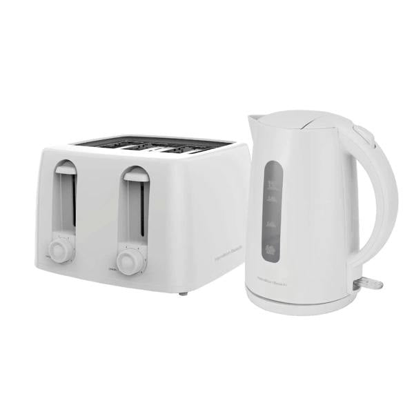Hamilton Beach Essential Rapid Boil Kettle & 4 Slice Toaster Set - White - Hamilton Beach UK