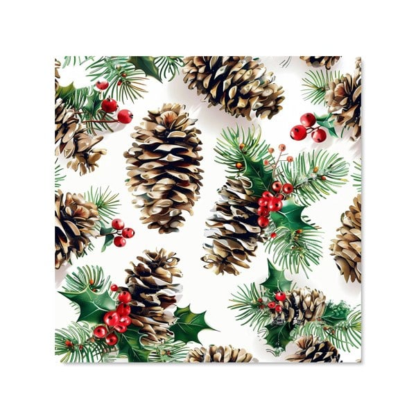 Warren Reed - Designer Festive Pine Cones and Holly Kitchen Splashback