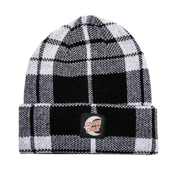 Santa Cruz Mono Dot Check Beanie Black White