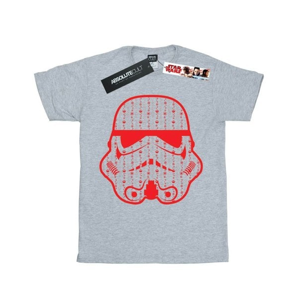 Star Wars Boys Christmas Stormtrooper Helmet T-Shirt - Sports Grey