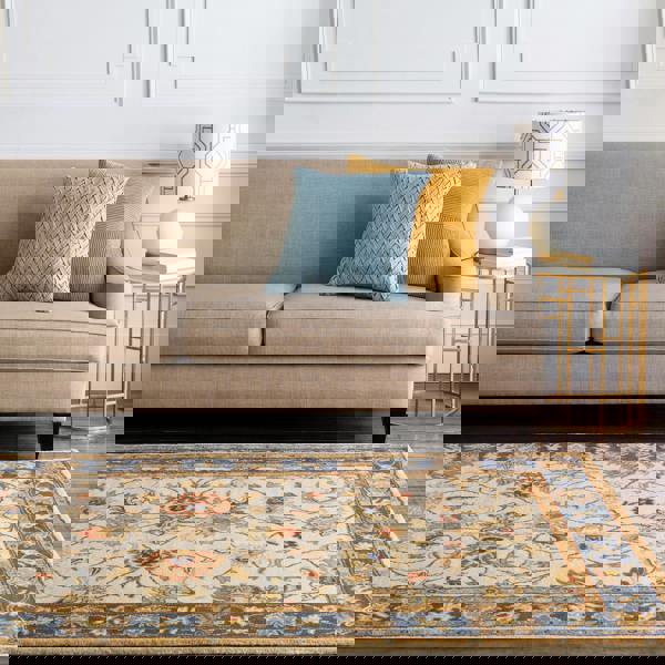 Livabliss Caesar-Hand Tufted Blue Brown Wool Traditional Rug