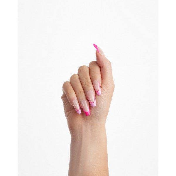 Nail HQ Coffin Pink Contrast French Nails (24 Pieces)