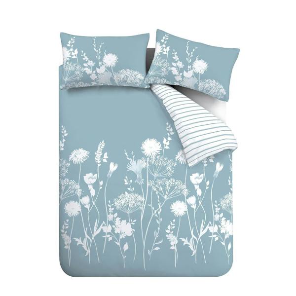 Meadowsweet Floral Seaspray Blue Duvet Cover Set