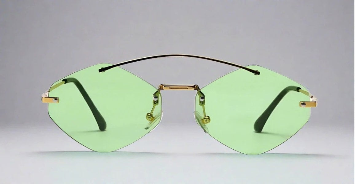 Refresh - Green Rimless Premium Sunglasses